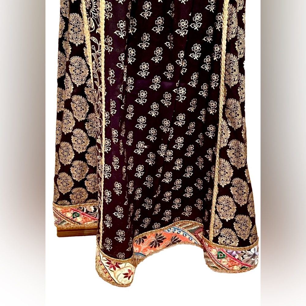 NWT Breathtaking! April Cornell Midnight Dress blk + gold embroidered dress (S) - Picture 12 of 16